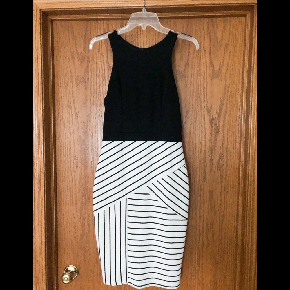 Lulu’s Black & White Striped Midi Dress